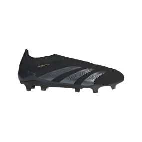 adidas Predator Elite Laceless Firm Ground Soccer Cleats | Core Black-Carbon-Gold Metallic | Men's