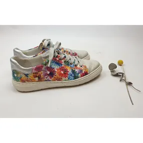 Ara flower print leather laceups with grey toe and sparkly grey laces size UK 6/AU 8