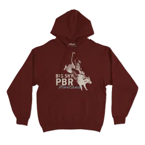 Big Sky PBR Maroon Bull Hoodie