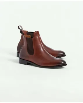 Brooks Brothers Men's Leather Chelsea Boots Cognac
