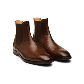 Brown Croco Chelsea Boots