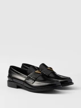 Brushed leather loafers