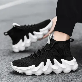 Casual Soft Breathable Mesh Jogging Flat Training Running Sport Sock Sneakers