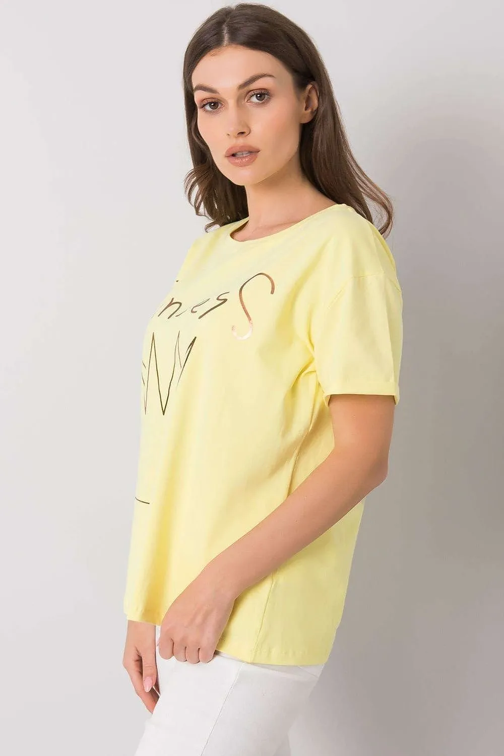 Chic Patterned Cotton Mix Women's Tee