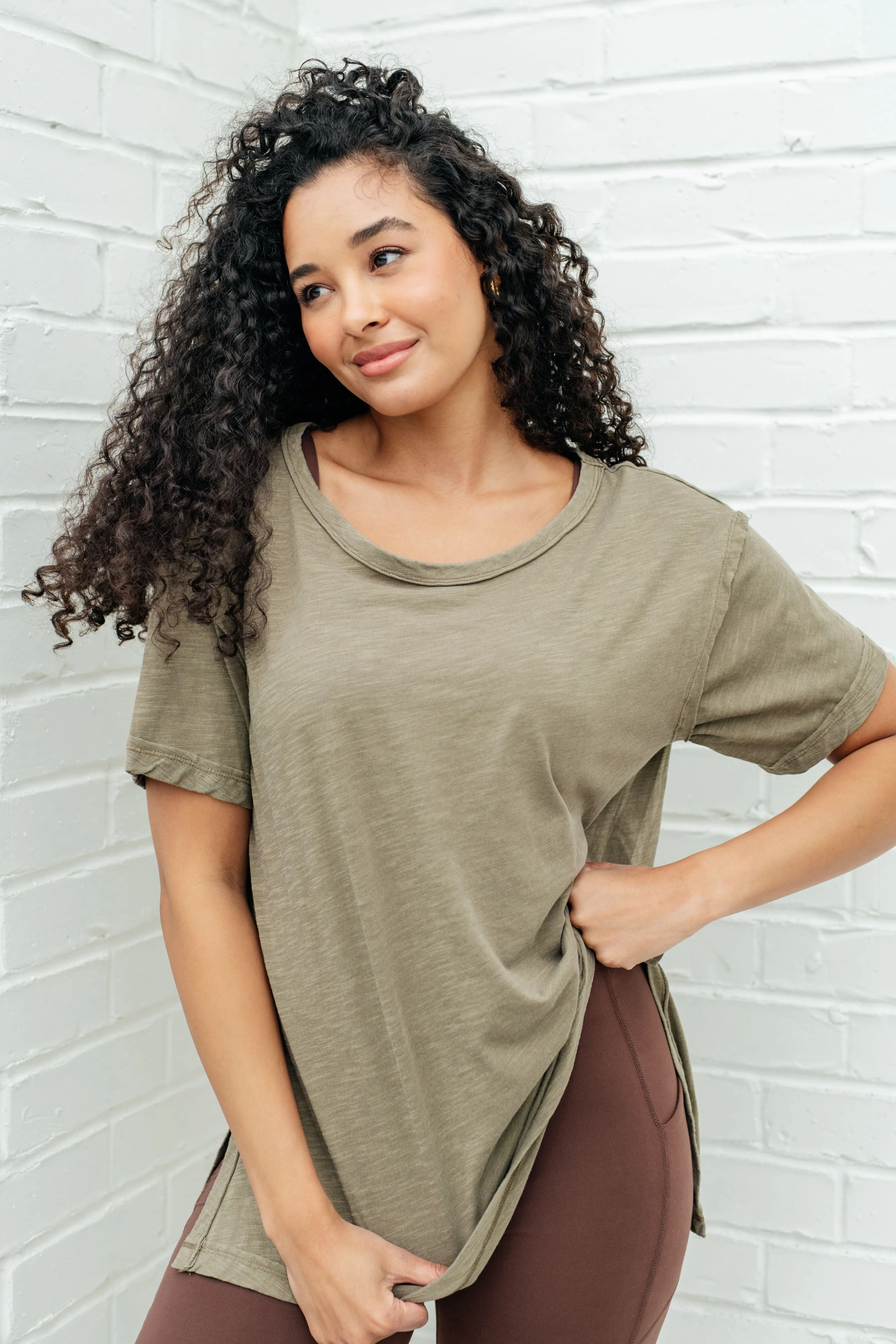 Effortless Relaxed Tee in Army