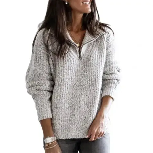 Felicity - Comfortable Half-Zip Sweater for Women