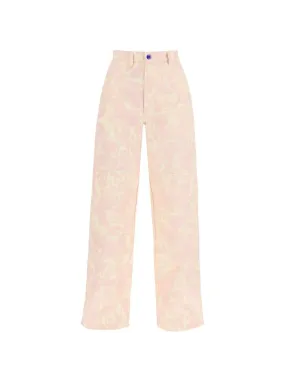Floral Cotton Workwear Trousers