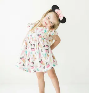 Girls Fun Character Dresses - White Treats