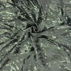Green Sequins Embroidery Imported Fabric