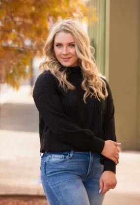 Heinen Black Mock Neck Sweater