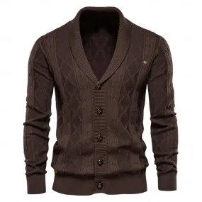 Knit Rolled collar Cardigan Sweater
