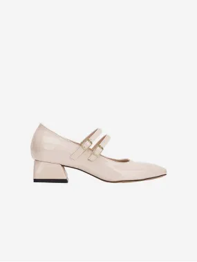 Lizbeth Vegan Leather Mary Jane Shoes | Beige