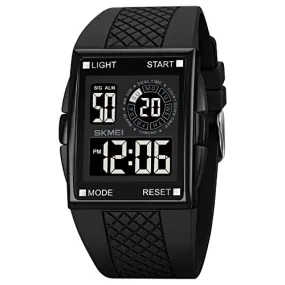 Mens Digital Sports LED Glass Screen Large Face Military Square Watch