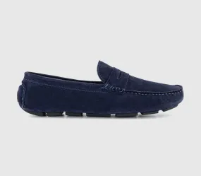 Mens Office Cliveden Driving Shoes Navy Suede