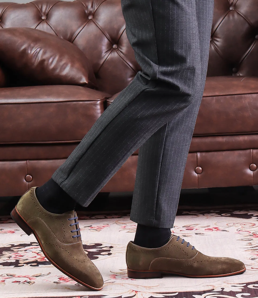Men's Suede Leather Brogue Oxfords