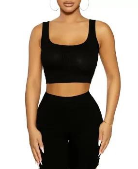 Naked Wardrobe The NW Tank It Back Ribbed Cropped Tank Top