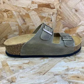 Plakton Womens Malaga Mid Apure Leather Sandal - Khaki