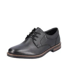 Rieker 13510-00 Mens Black Leather & Textile Lace Up Shoes