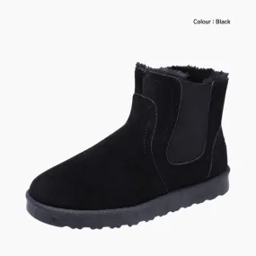 Round Toe, Slip-On : Winter Boots for Women