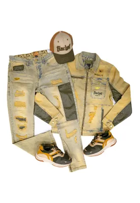 Stay Strong Jean Jacket, Jeans, Dad Hat (Sneakers Not Included)