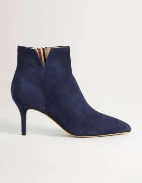 Suede Ankle Boots-Navy
