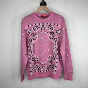 Supreme Pink Bandana Knit Sweater