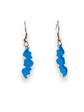 Translucent Blue Mini Bat Earrings