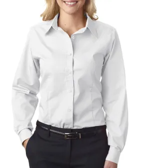 ultraclub ladies' easy-care broadcloth - white (l)