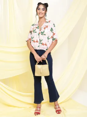 Women Short Sleeve Blouson Tops